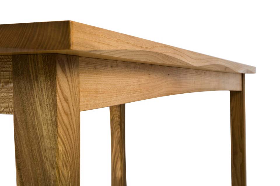 Bespoke Elm Table - chamfer detail