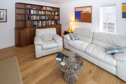 Bespoke Walnut Bookcase - room setting