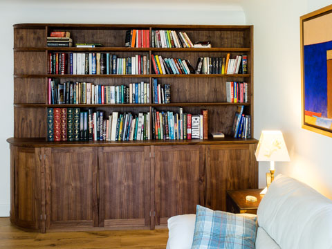 Bespoke Fitted Bookcase in Walnut