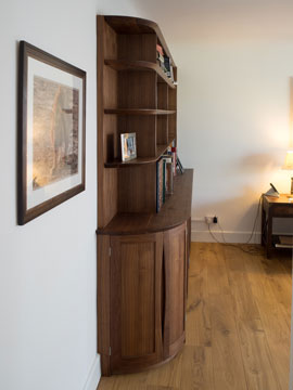 Bespoke Bookcase in Walnut - side view