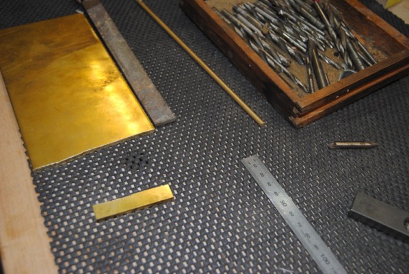 Brass sheet stock and bar ready for cutting