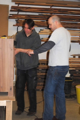 Discussing detail of the door handles