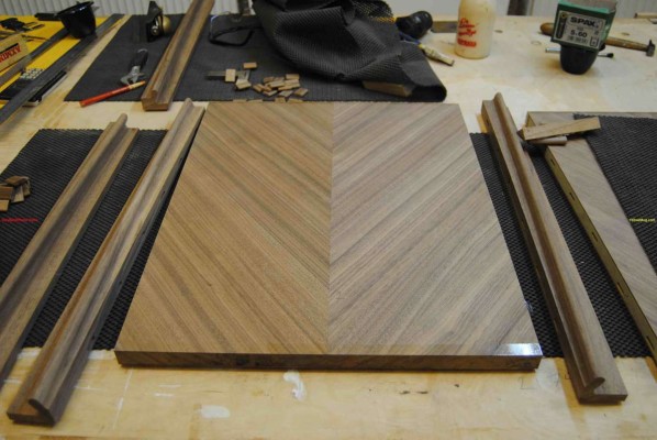 Finished sideboard veneered door panels ready for handles