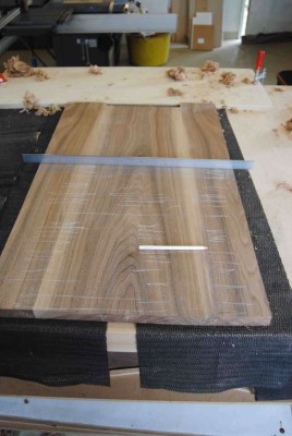 Marking high areas with white pencil