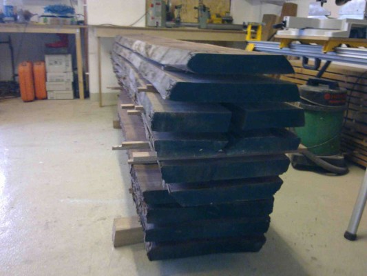 Stacked Walnut boards