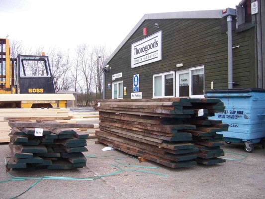 Sourcing timber - packs of Walnut awaiting my inspection