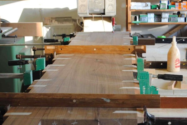 Panel glued and clamped 