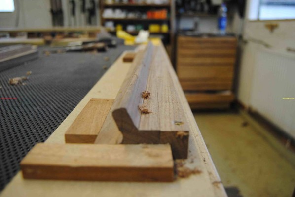 Click to view in LightBox Sideboard door handle secured in custom jig