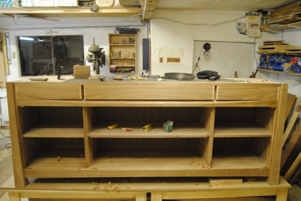 Sideboard drawers in place