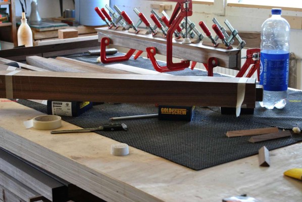 Legs glued and clamped