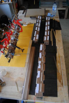 Blocks used to aid glue-up