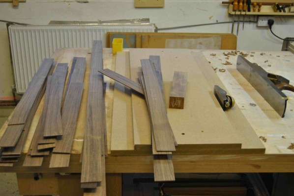 Veneers cut into strips