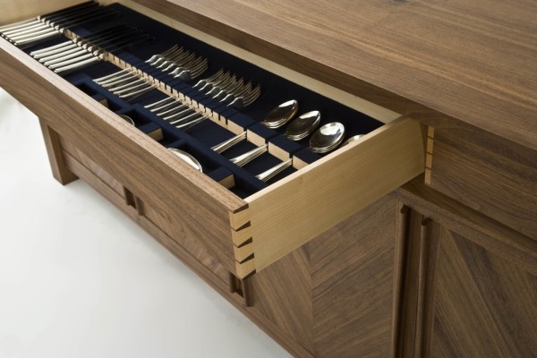 Walnut Sideboard - Cutlery Drawer