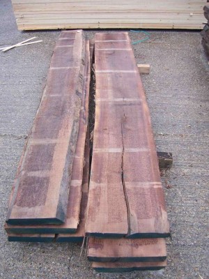 Walnut timber planks